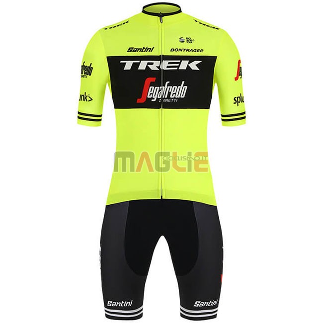 Maglia Trek Segafredo Manica Corta 2019 Verde Nero